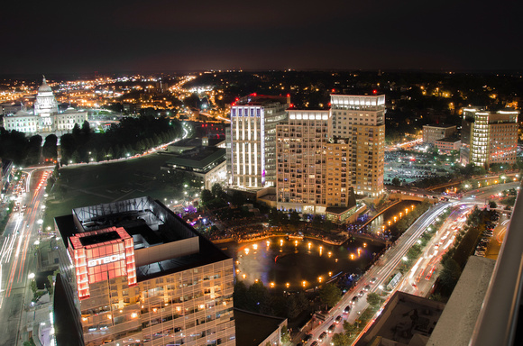 Waterfire-aerial-photo-of-river-and-statehouse